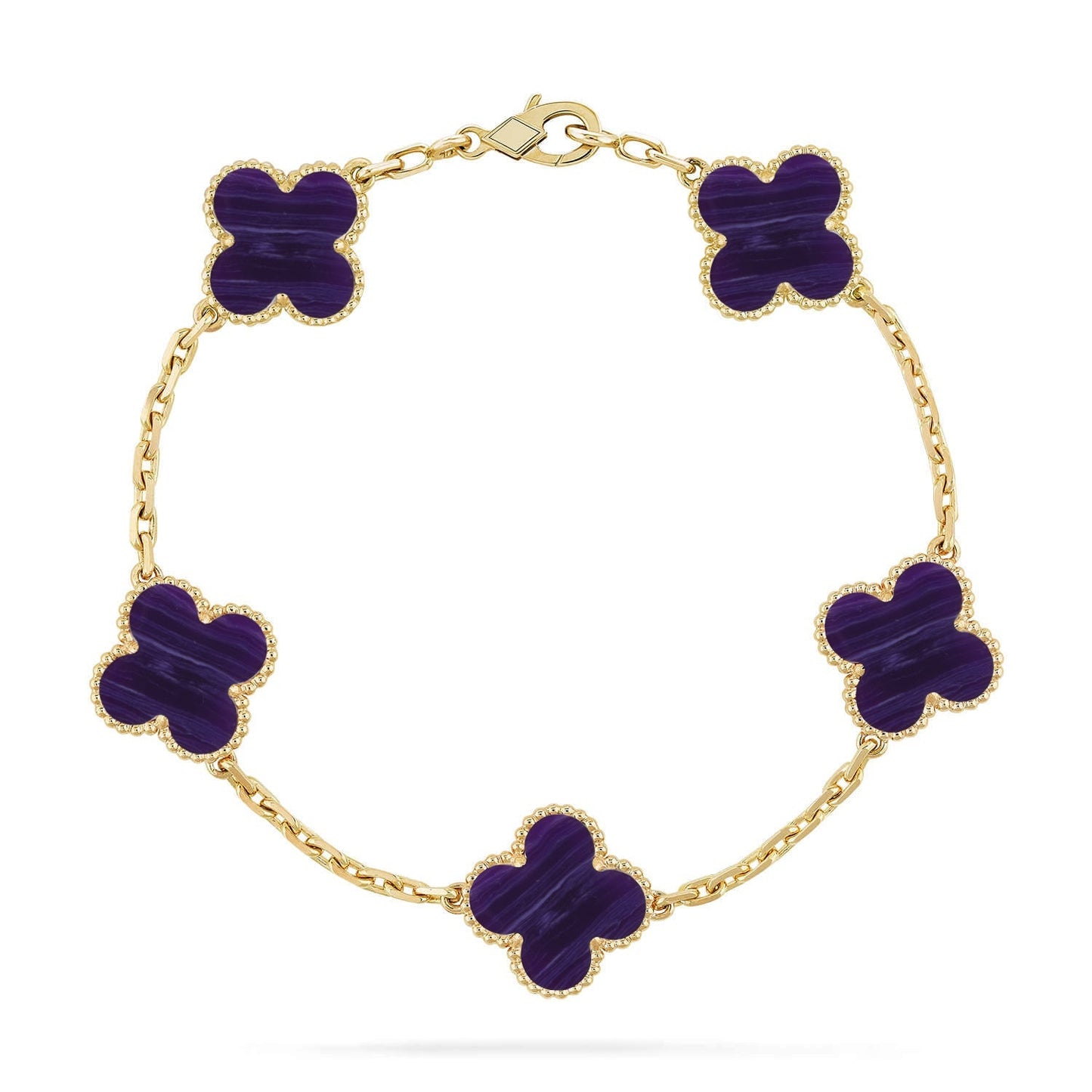 [Elite]CLOVER 5 MOTIF PURPLE STRIPES BRACELET COLLECTION