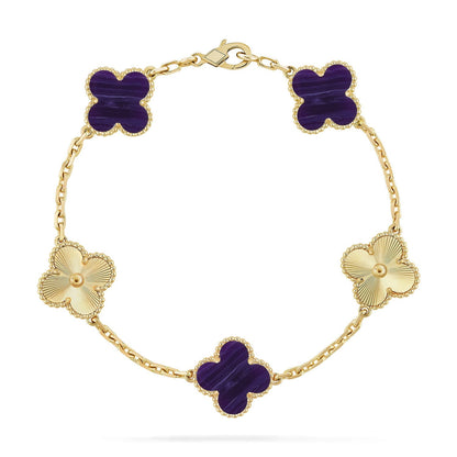 [Elite]CLOVER 5 MOTIF PURPLE STRIPES BRACELET COLLECTION
