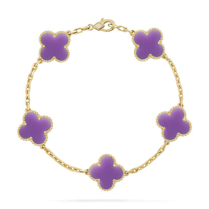 [Elite]CLOVER 5 MOTIF LIGHT PURPLE BRACELET COLLECTION