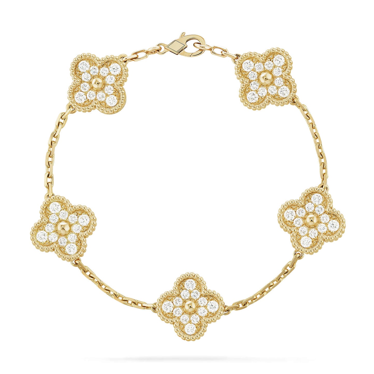 [Elite] CLOVER 5 MOTIF FULL DIAMOND BRACELET COLLECTION
