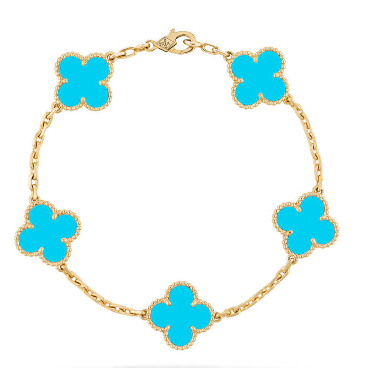 [Elite] CLOVER 5 MOTIF TURQUOISE BRACELET COLLECTION