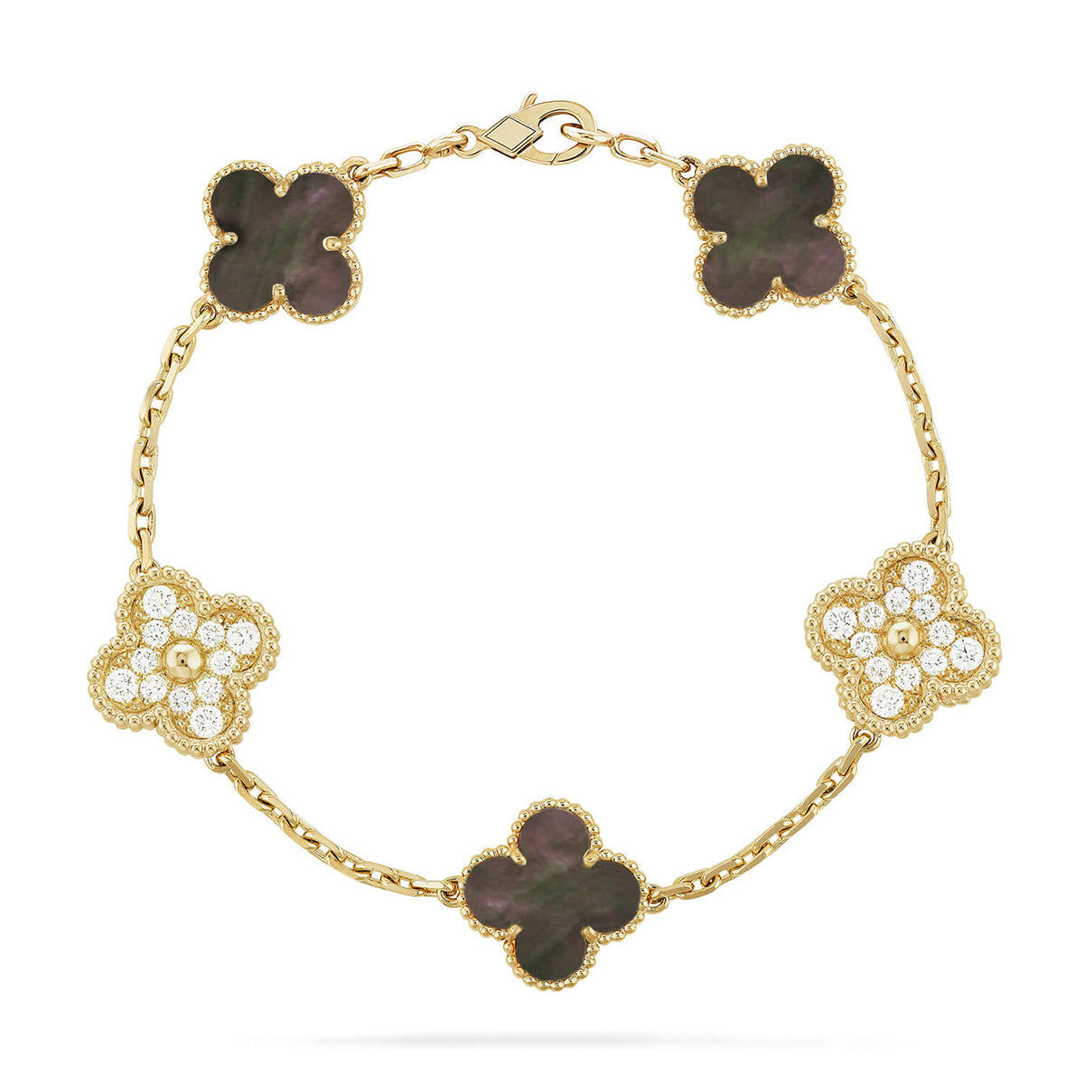 [Elite] CLOVER 5 MOTIF GRAY MOP BRACELET COLLECTION