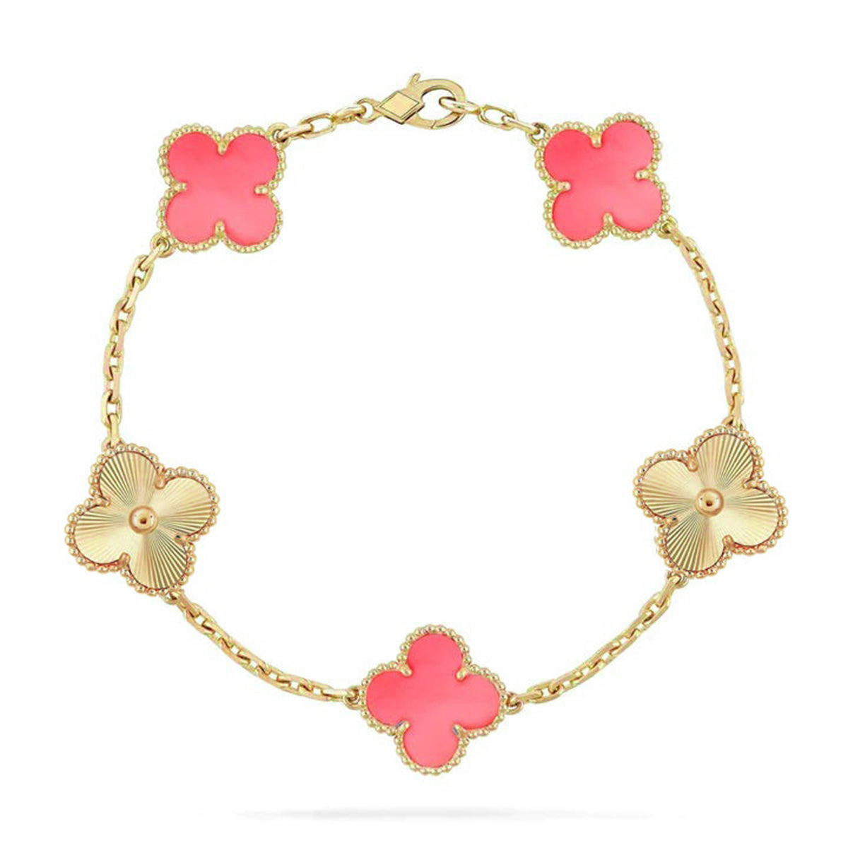[Elite] CLOVER 5 MOTIFS  PINK MOP BRACELET COLLECTION