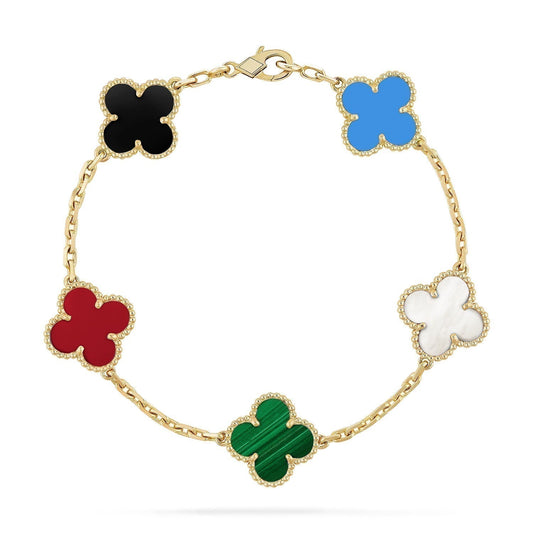 [Elite]CLOVER 5 MOTIFS MULTICOLOR BRACELET