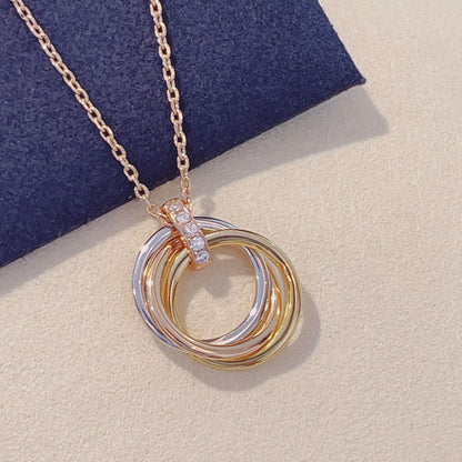[Elite]TRINITY NECKLACE GOLD  DIAMONDS