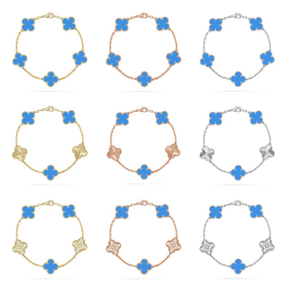 [Elite] CLOVER 5 MOTIF BLUE AGATE BRACELET COLLECTION