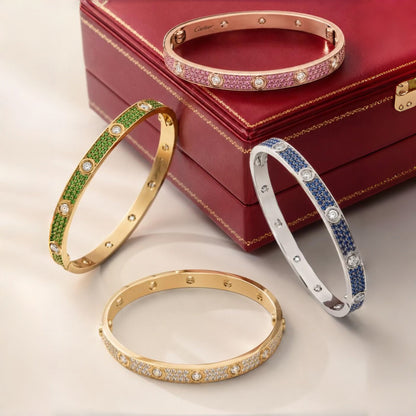 [Elite]2026 PAVE GEMSTONE LOVE BRACELET 6.1MM 10 DIAMONDS