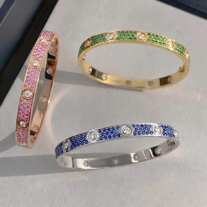 [Elite]2026 PAVE GEMSTONE LOVE BRACELET 6.1MM 10 DIAMONDS