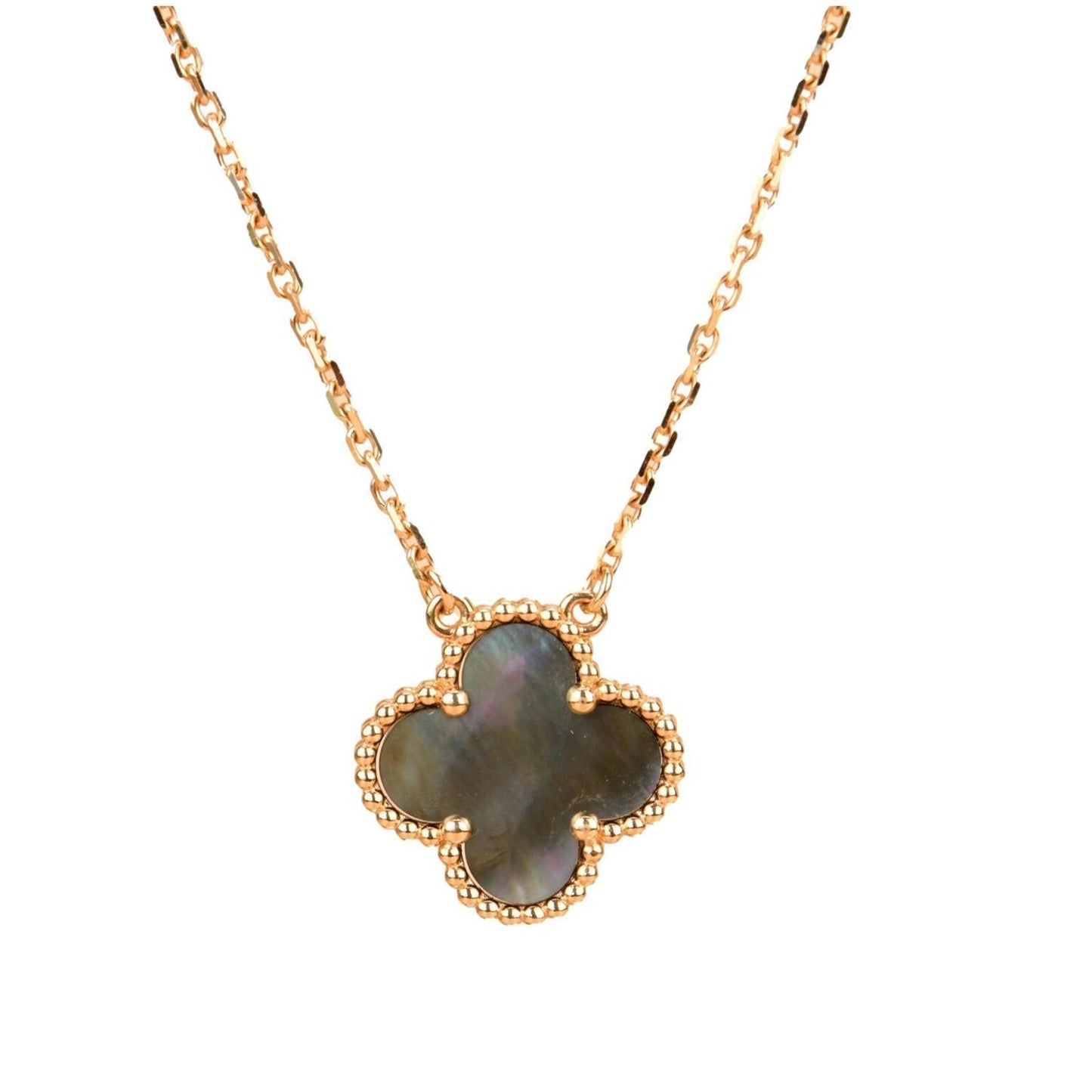 [Elite]CLOVER 15MM  GRAY MOTHER OF PEARL NECKLACE