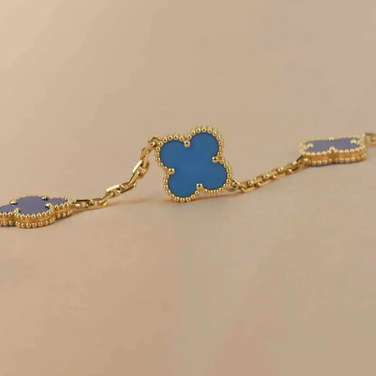 [Elite] CLOVER 5 MOTIF BLUE AGATE BRACELET COLLECTION