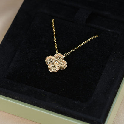 [Elite]CLOVER 15MM  BRONZING NECKLACE