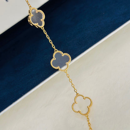 [Elite]CLOVER 5 MOTIF ROCK CRYSTAL BRACELET
