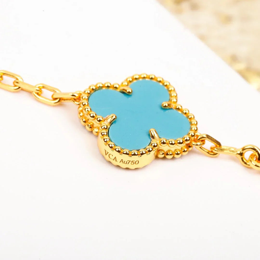 [Elite] CLOVER 5 MOTIF TURQUOISE BRACELET COLLECTION