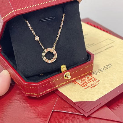 [Elite]LOVE NECKLACE 16MM 2 DIAMONDS