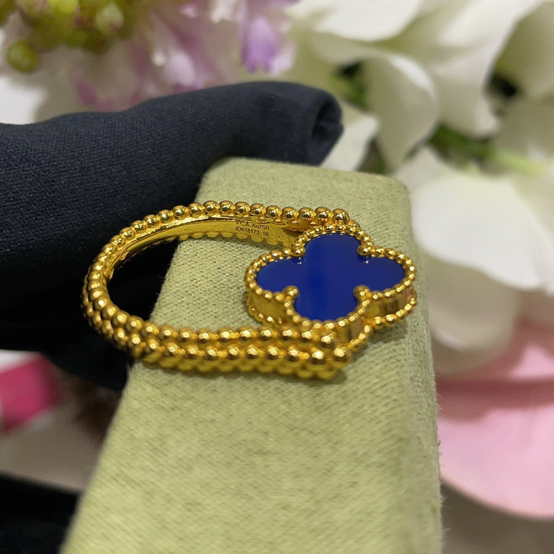 [Elite]CLOVER RIVERSIBLE BLUE AGATE RING