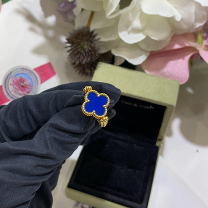 [Elite]CLOVER RIVERSIBLE BLUE AGATE RING