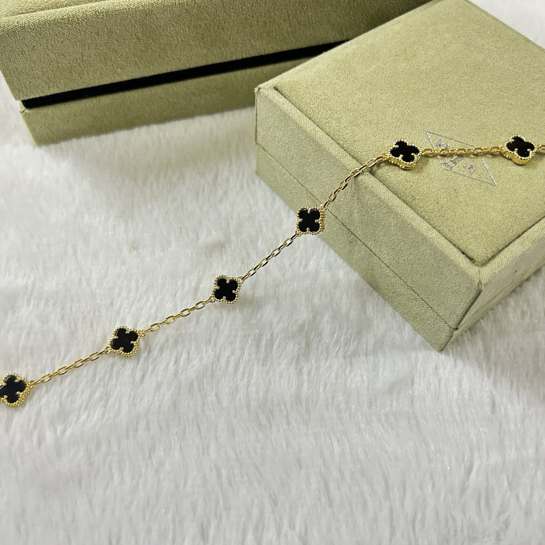 [Elite]CLOVER 6 MOTIF  ONYXS BRACELET