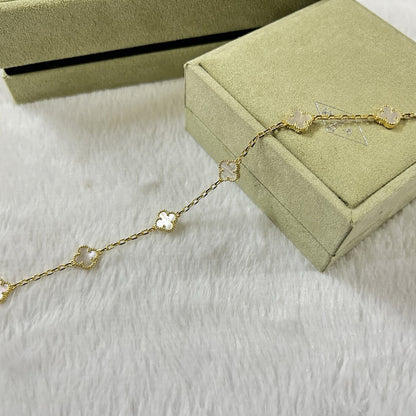[Elite]CLOVER 6 MOTIF WHITE MOP BRACELET