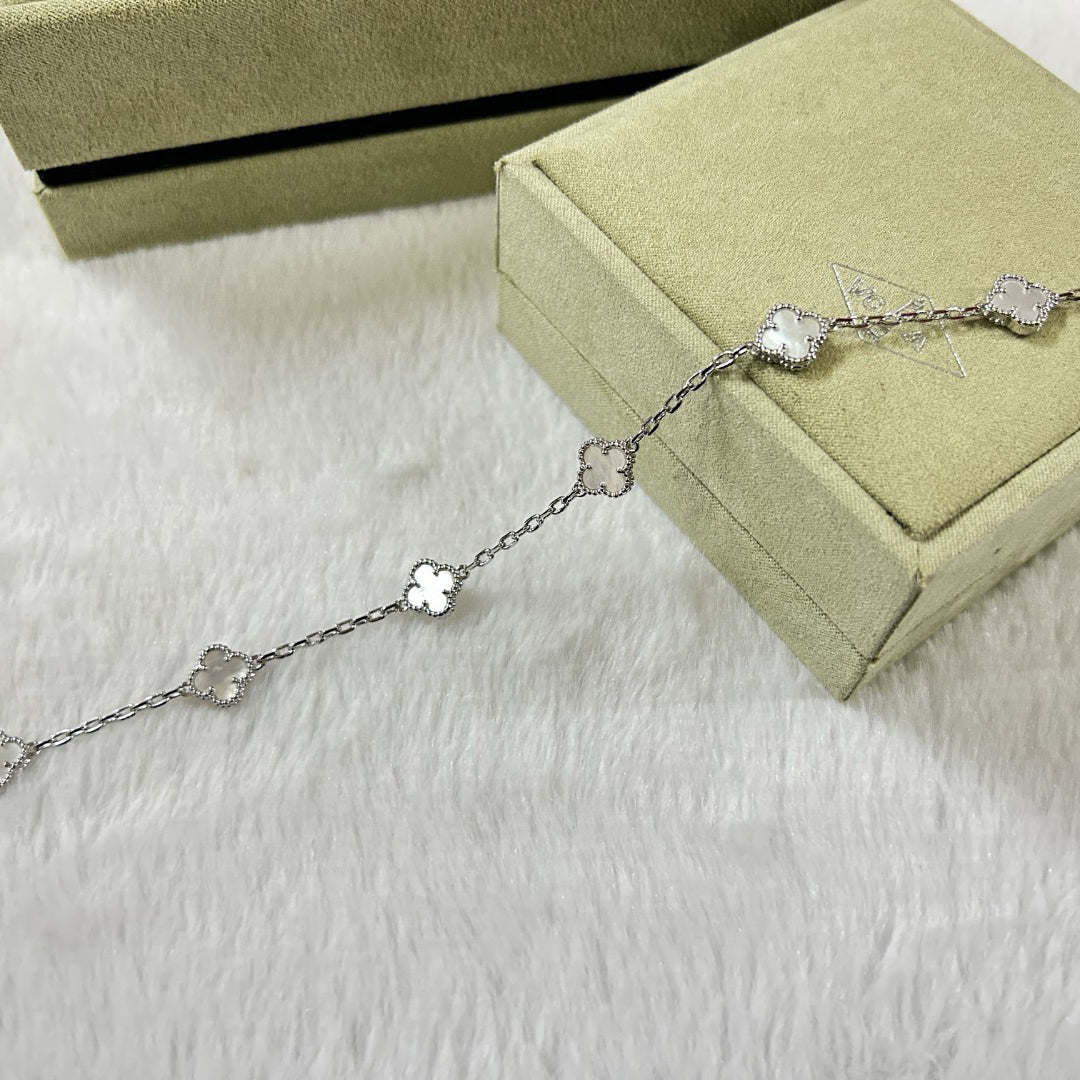 [Elite]CLOVER 6 MOTIF WHITE MOP BRACELET