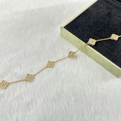 [Elite]CLOVER 6 MOTIF DIAMOND BRACELET