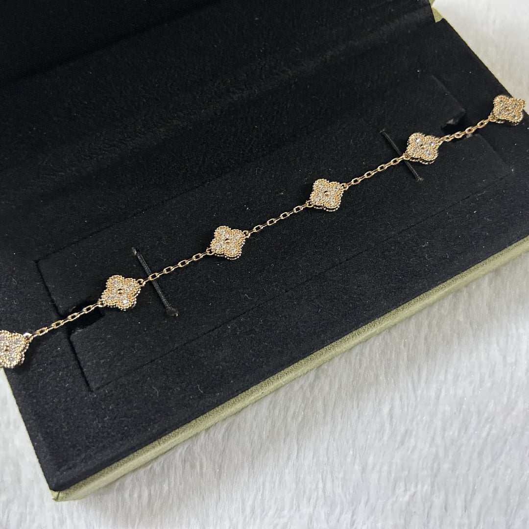 [Elite]CLOVER 6 MOTIF DIAMOND BRACELET