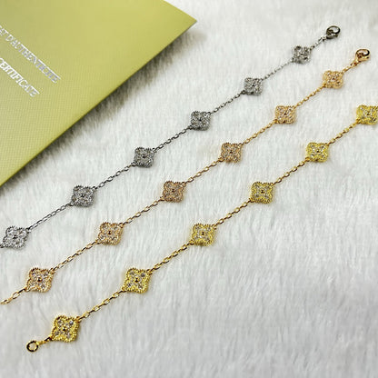 [Elite]CLOVER 6 MOTIF DIAMOND BRACELET