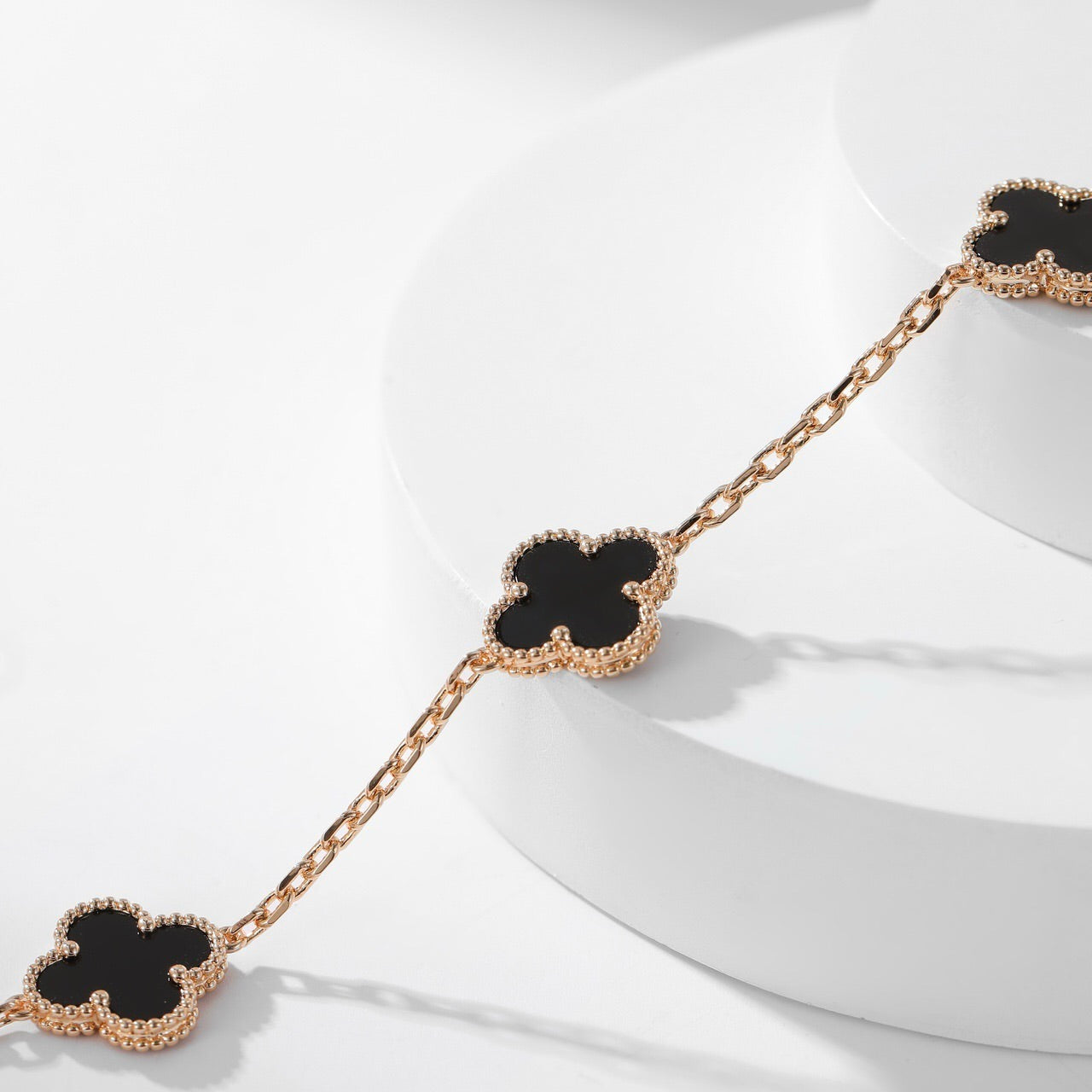 [Elite]CLOVER 10 MOTIFS ONYX NECKLACE