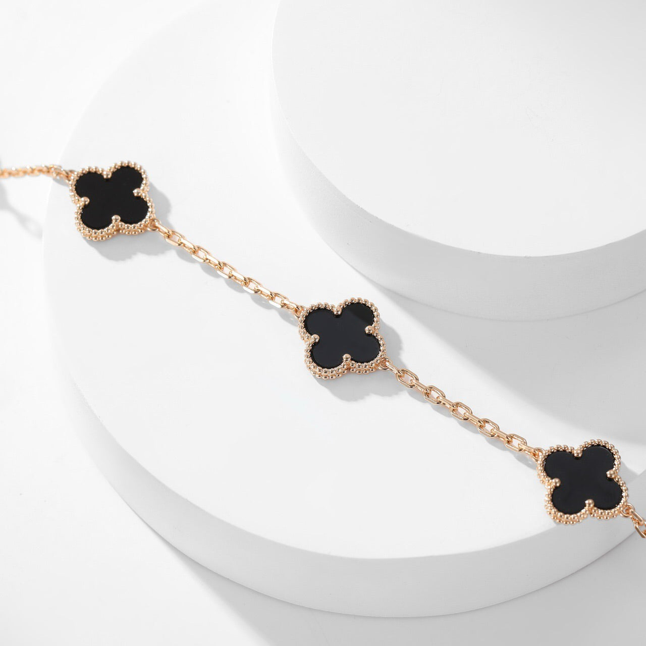 [Elite]CLOVER 10 MOTIFS ONYX NECKLACE