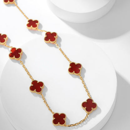 [Elite]CLOVER 10 MOTIFS CARNELIAN NECKLACE