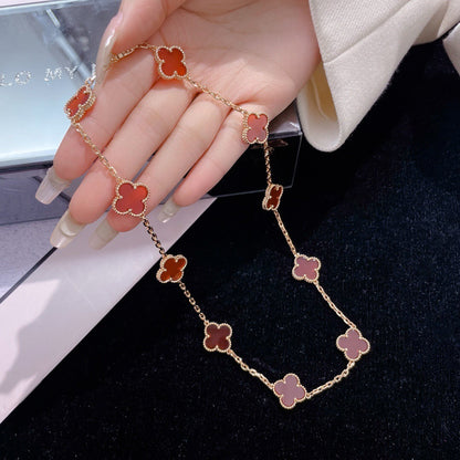 [Elite]CLOVER 10 MOTIFS CARNELIAN NECKLACE