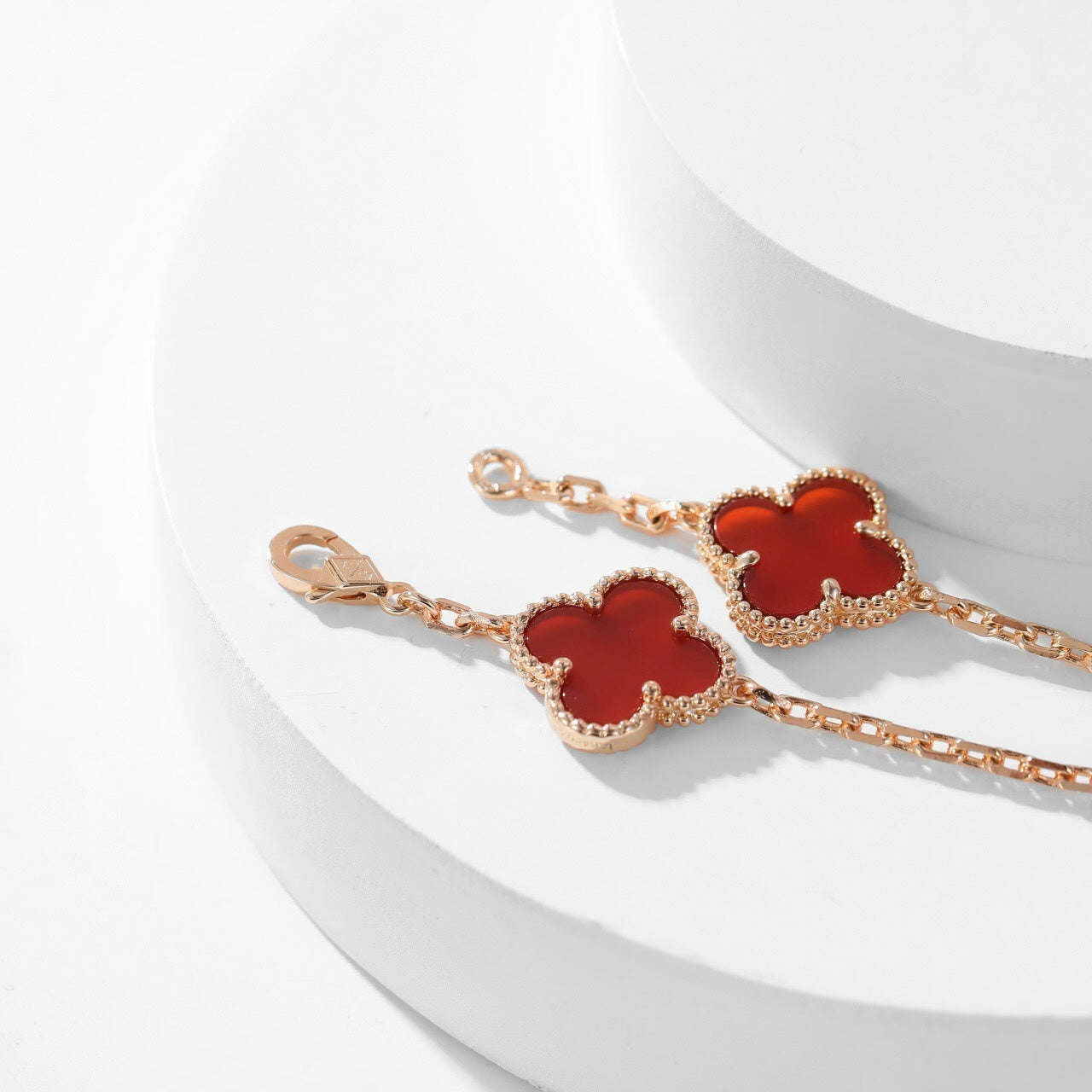 [Elite]CLOVER 10 MOTIFS CARNELIAN NECKLACE