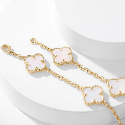 [Elite]CLOVER 10 MOTIFS WHITE MOTHER OF PEARL NECKLACE