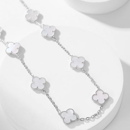 [Elite]CLOVER 10 MOTIFS WHITE MOTHER OF PEARL NECKLACE