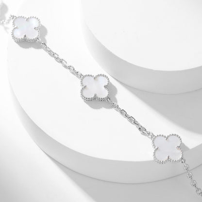 [Elite]CLOVER 10 MOTIFS WHITE MOTHER OF PEARL NECKLACE
