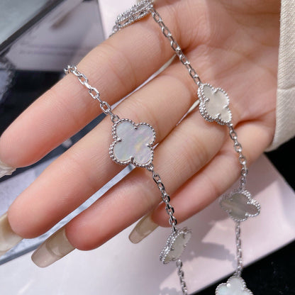 [Elite]CLOVER 10 MOTIFS WHITE MOTHER OF PEARL NECKLACE