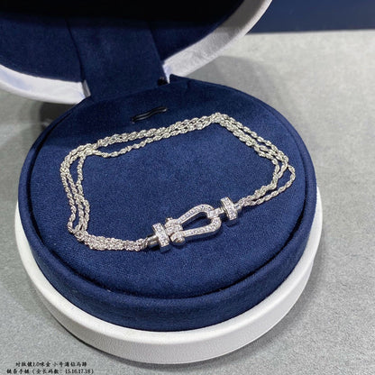 [Elite]FORCE SMALL HORSESHOE  DIAMOND CHAIN ROPE BRACELET