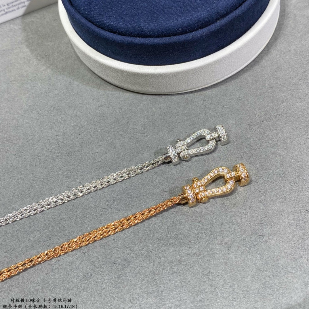 [Elite]FORCE SMALL HORSESHOE  DIAMOND CHAIN ROPE BRACELET