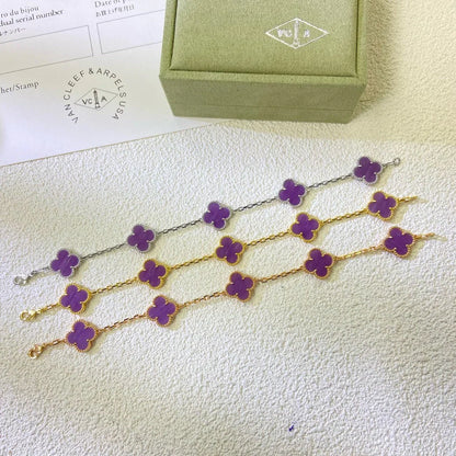 [Elite] CLOVER 5 MOTIF VIOLET BRACELET COLLECTION