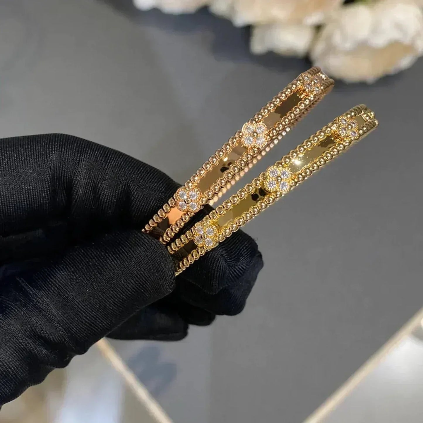 [Elite]CLOVER BRACELET 4MM DIAMONDS