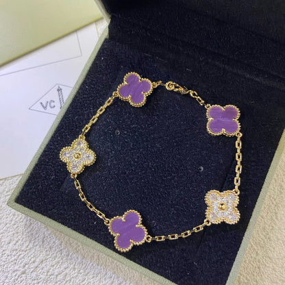 [Elite] CLOVER 5 MOTIF VIOLET BRACELET COLLECTION
