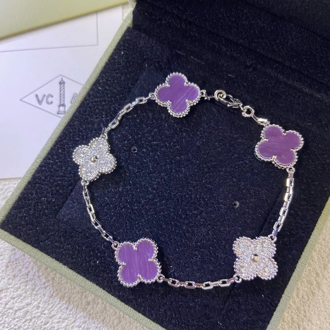 [Elite] CLOVER 5 MOTIF VIOLET BRACELET COLLECTION
