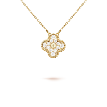 [Elite]CLOVER 15MM DIAMOND SINGLE FLOWER NECKLACE