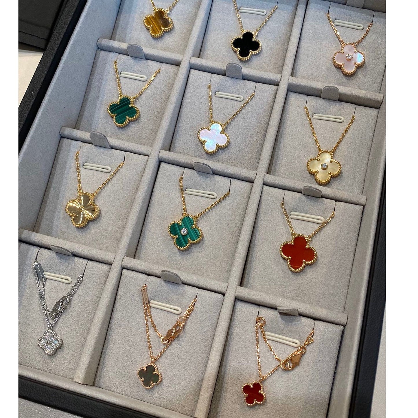 [Elite]CLOVER 15MM DIAMOND SINGLE FLOWER NECKLACE