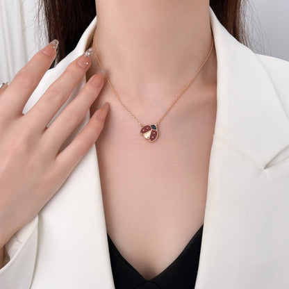 [Elite]LUCKY  CARNELIANS LADYBUG NECKLACE