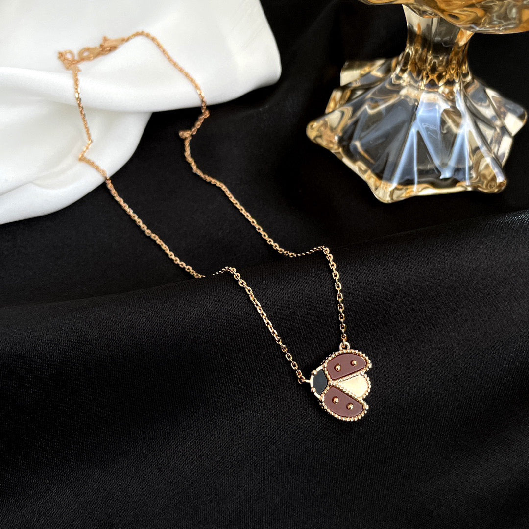 [Elite]LUCKY  CARNELIANS LADYBUG NECKLACE