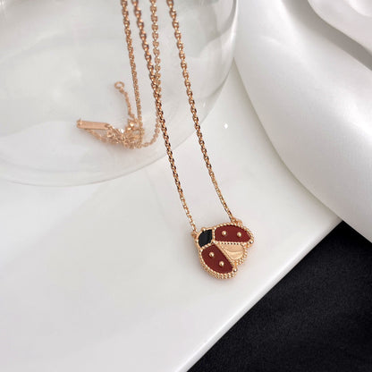 [Elite]LUCKY  CARNELIANS LADYBUG NECKLACE