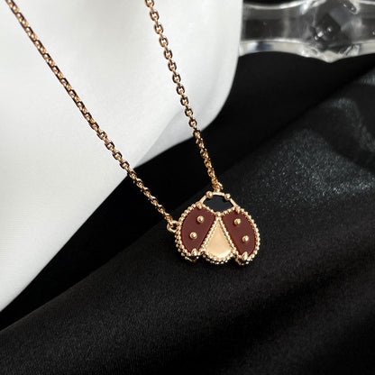 [Elite]LUCKY  CARNELIANS LADYBUG NECKLACE