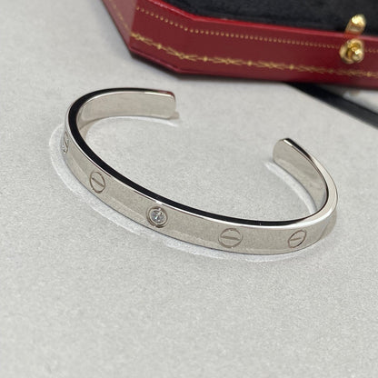 [Elite]LOVE BRACELET 6.1MM 1 DIAMOND OPEN CUFF