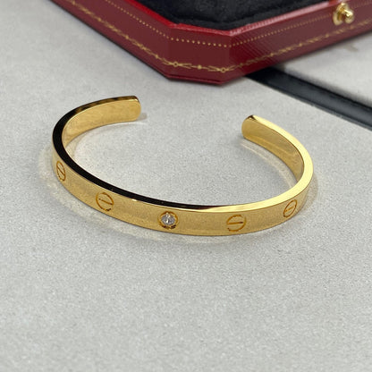 [Elite]LOVE BRACELET 6.1MM 1 DIAMOND OPEN CUFF