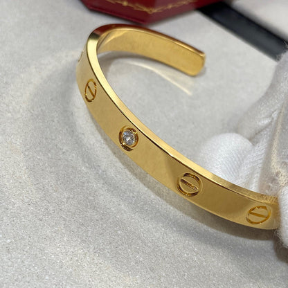 [Elite]LOVE BRACELET 6.1MM 1 DIAMOND OPEN CUFF